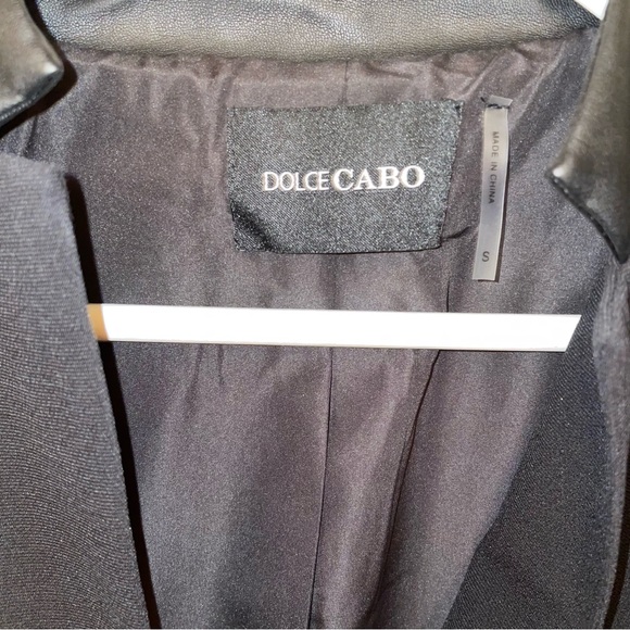 NWOT Dolce Cabo cropped Jacket w/ Faux leather collar & front panels - Picture 6 of 11